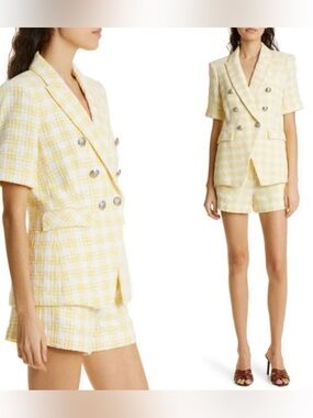 Veronica Beard Yellow Tweed Blazer set